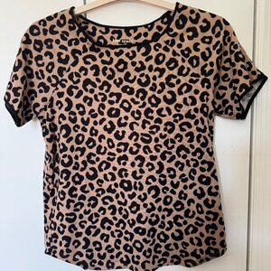 Like New, Kate Spade, Leopard Print Sweater PJ Set, Pants and Short Sleeve